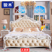 欧式床1.8米双人床白色现代简约储物床1.5米美式床婚床卧室公主床