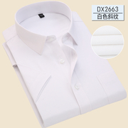 2024夏季白色斜纹衬衫男短袖商务休闲职业装半袖衬衣男士寸衫薄款