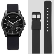 通用硅胶橡胶手表带黑色，适用卡西欧西铁城阿玛尼ck天梭dw男女腕带