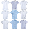 男童短袖白衬衫弹力纯棉儿童夏季薄款白色衬衣，女童浅蓝小学生校服
