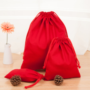 可定制加厚红色帆布束口袋喜袋福袋抽绳布袋收纳袋婚礼送礼袋
