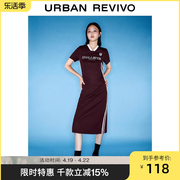 UR秋季女装美式复古纯欲辣妹风印花宝藏连衣裙UWV730019