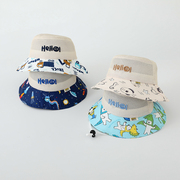 儿童防晒帽子女童网帽可爱宝宝遮阳帽男童渔夫帽夏季婴儿帽子薄款