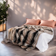 瑞典高级毛毯秋冬季仿皮草长毛柔软保暖铺毯卧室沙发盖毯