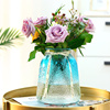 速发欧式创意冰点玻璃花瓶水养绿萝玫瑰香水百合鲜花客厅装饰插花