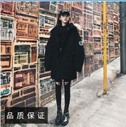 棉服女中长款韩版2020冬季派克大衣宽松工装，bf外套学生棉衣潮
