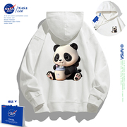 NASA联名大熊猫可爱连帽卫衣女生秋冬季加绒超火百搭国潮外套