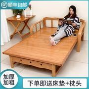 折叠沙发床两用多功能双人，家用简易实木竹子，凉床经济型1.5米竹床