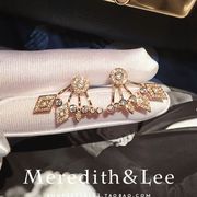 Meredith&Lee菱形满钻小奢前后两戴气质优雅时尚百搭精致锆石耳环