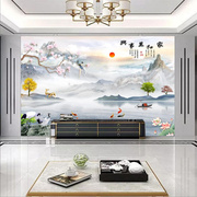 3d电视背景墙壁纸现代简约客厅，大气墙纸5d装饰壁画8d山水家和墙布