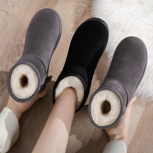 雪地靴女2024年冬季皮毛一体加绒加厚保暖雪地棉鞋短靴子