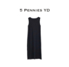 5 PENNIES YD设计师款秋季原创针织宽松显瘦黑色无袖背心连衣裙