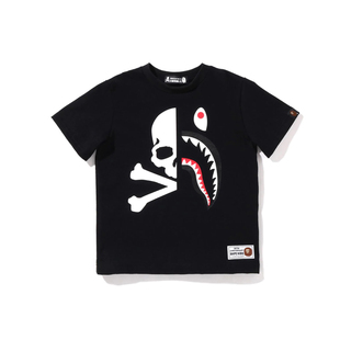 BEII&BAPE潮牌联名骷髅头儿童装鲨鱼印花短袖亲子T恤双纱棉