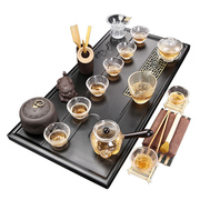 功夫茶具套装小型茶盘不带电磁炉，茶台家用简约排水式托盘茶杯整套