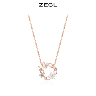 ZEGL设计师925纯银项链女生款轻奢小众蝴蝶锁骨链生日礼物送女友
