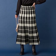 日本海外直邮2023冬女装个性气质条纹针织半身裙长裙A字裙