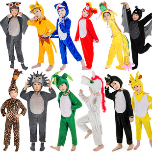 元旦儿童动物演出服小马，刺猬蜘蛛长颈鹿小羊老鼠，龙的传人表演服装