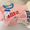 100%纯棉儿童短袖t恤夏韩版洋气字母印花男女童宝宝可爱半袖上衣