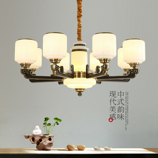 高端2024中式锌合金吊灯，中国风密封灯罩禅意，客厅餐厅卧室8