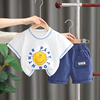婴儿衣服夏季休闲短袖短裤六7八9十个月一周岁男宝宝洋气分体套装