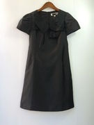 轻熟短袖订珠装饰礼服修身连衣裙 黑色36码