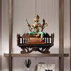 异丽东南亚风格家居饰品沙发模型实木摆件客厅佛像底座玄关装饰