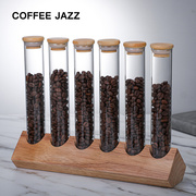 COFFEEJAZZ咖啡豆展示架干果玻璃瓶茶叶试管陈列架透明密封储存罐