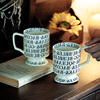欧式高档马克杯陶瓷杯子字母高脚水杯牛奶杯家用水杯办公室咖啡杯