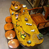 犀艺根雕茶台红椿木茶桌整体，树根大型茶几，实木茶桌椅组合茶海gl64