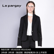 lapargay纳帕佳2024春季女装秋季黑色小西装针织休闲外套上衣