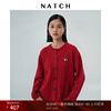 NATCH/南枳新年红色绞花针织开衫女2023冬季圆领套头毛衣质感