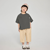 男童短袖衬衫2024夏装儿童韩版纯色，蝙蝠衫半袖中小童薄款衬衣