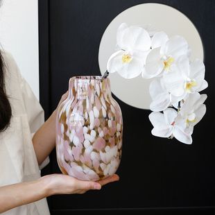 ladylike法式艺术气泡彩色玻璃，花瓶高级感花瓶，摆件客厅插花水培