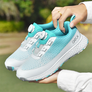 儿童高尔夫球鞋青少年女童鞋子，旋钮鞋带防水防滑golf运动鞋