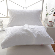 纯白色枕巾一对装纯棉素色全棉，宾馆酒店宿舍洗浴深蓝色枕头巾盖巾