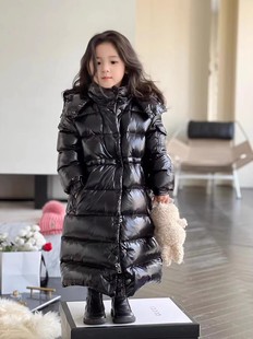 冬季儿童羽绒服长款出口日本女童加长过膝鹅绒服加厚保暖大童