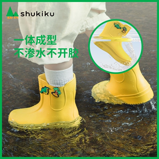 儿童雨鞋日本shukiku雨靴女童，宝宝防滑男童胶鞋，小学生水鞋幼儿园