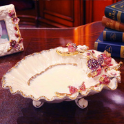 欧式家用果盘陶瓷客厅装饰品摆件创意大号水果盘乔迁新居结婚