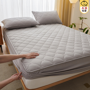 床笠单件夹棉加厚席梦思床垫，保护套磨毛床罩全包，防尘防滑罩套纯色