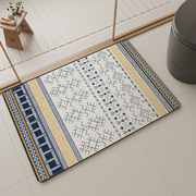 入户地毯地垫脚垫家用玄关浴室地毯防滑垫长方形，耐磨条纹图案地垫