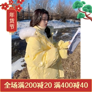 奶黄色短款羽绒服女小个子，2023年冬季韩版bf宽松加厚棉服外套
