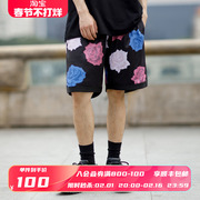 PSO Brand 满印花卉图案网眼五分裤男运动短裤休闲裤
