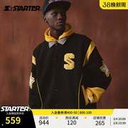 STARTER  棒球服夹克男美式复古撞色字母logo立领潮牌棉服外套