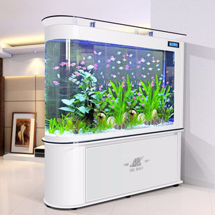 欧宝鱼缸水族箱客厅大型家用生态玻璃水族箱金鱼缸屏风玄关1米长