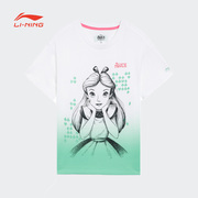 李宁女童春夏季运动生活宽松型短袖，文化衫纯棉舒适透气短袖t恤