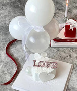 520情人节蛋糕装饰网红白色告白气球摆件情侣表白纪念日装扮插件