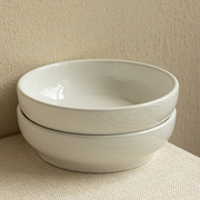 YE HOME 陶瓷碗高级感面碗浮雕菜碗沙拉碗泡面碗纯色餐具极简汤碗