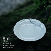 夏禾茶具玄黑色釉下彩手绘隐梅葵口壶承景德镇手工，茶台陶瓷小茶盘