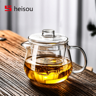 玻璃茶壶单壶耐高温加厚茶水，分离茶具家用小花茶煮茶器泡茶壶套装