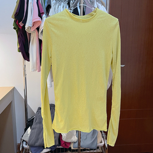 韩版超好看鹅黄色显白防晒服长袖t恤女薄款显瘦气质休闲罩衫上衣